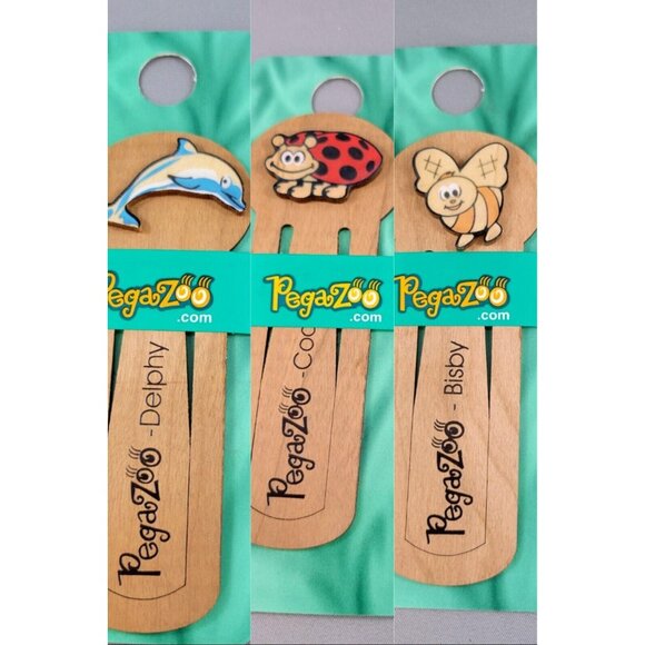 Bookmarks Dolphin Ladybug Bee (2) Made In Canada From Real Maple Wood New Read - Picture 1 of 16